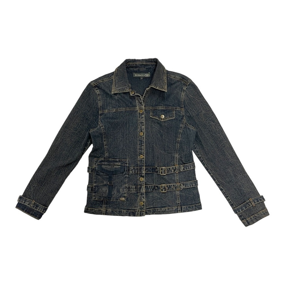BGN&Co vintage denim jean jacket size 7 with buckles Y2K